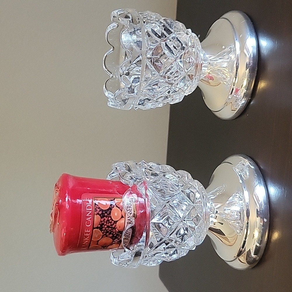 Silver / Lead Crystal Candle Holders
